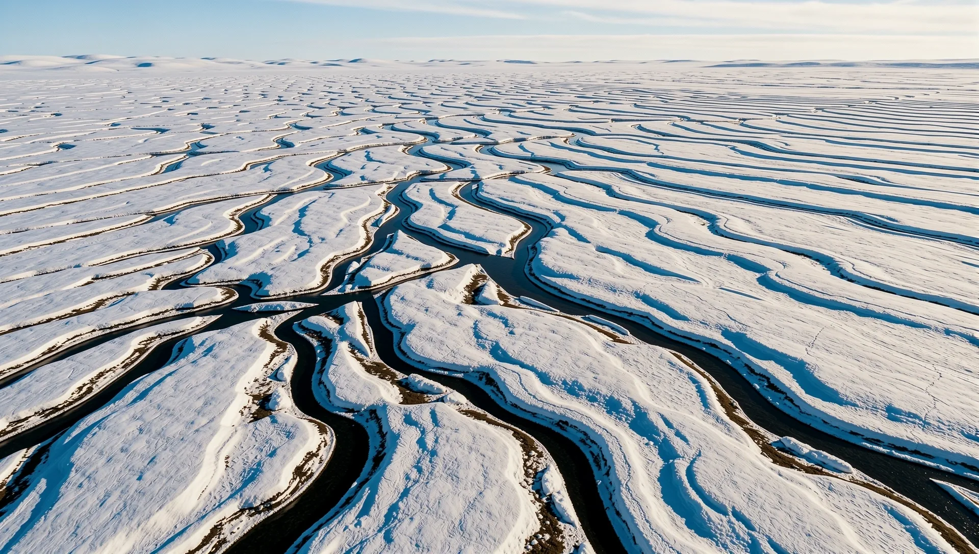 Aerial view of Canadian glacial topography