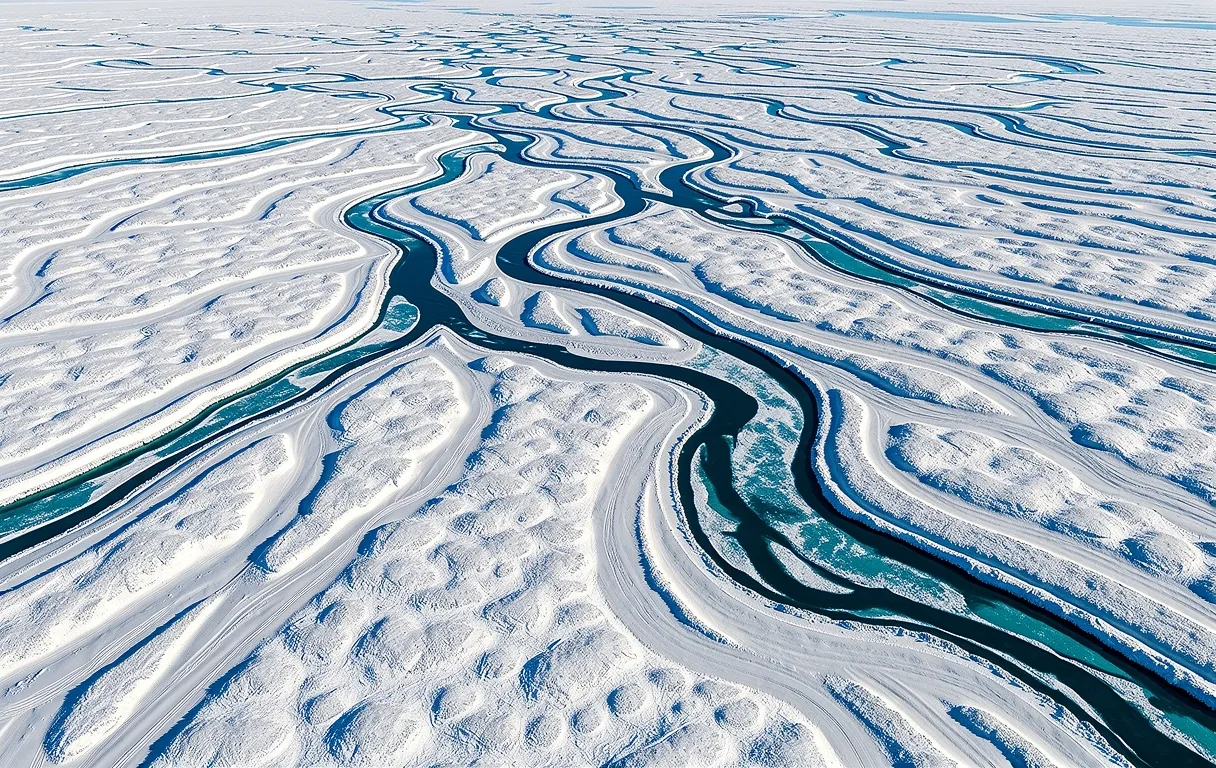 Aerial view of Canadian glacial topography